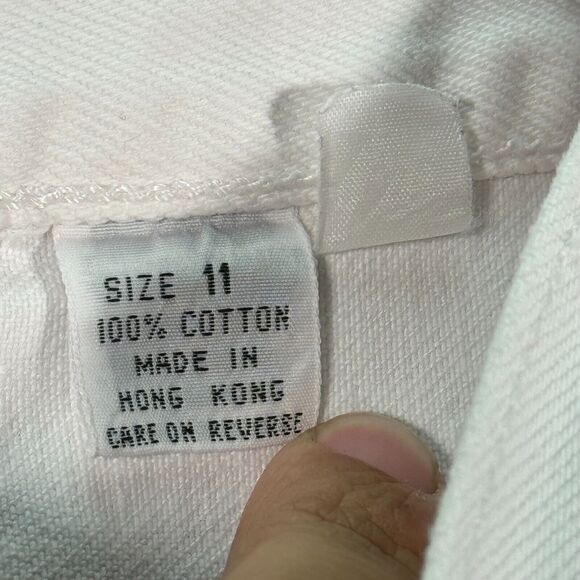 Vintage Anchor Blue Jeans Womens 11 Pleated Baggy White 90s Y2K Skater High Rise - Picture 5 of 15